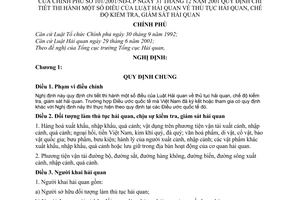 Nghị định 101/2001/NĐ-CP quy định chi tiết thi hành một số điều của Luật Hải quan về thủ tục hải quan, chế độ kiểm tra, giám sát hải quan