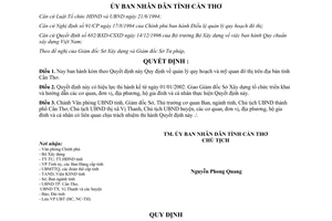 Quyết định 77/2001/QĐ-UB quản lý quy hoạch và mỹ quan đô thị Cần Thơ