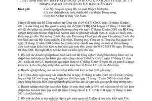 Công văn 1184/CP-KTTH xử lý nhập khẩu bộ linh kiện xe hai bánh gắn máy