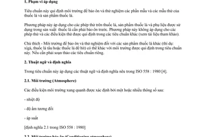 Tiêu chuẩn Việt Nam TCVN 5078:2001 (ISO 3402 : 1999)  về Thuốc lá và sản phẩm thuốc lá - Môi trường bảo ôn và thử nghiệm do Bộ Khoa học Công nghệ và Môi trường ban hành