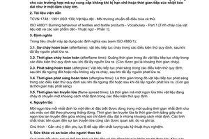 Tiêu chuẩn Việt Nam TCVN 6879:2001 về Vải – Tính cháy – Xác định tính lan truyền lửa của các mẫu đặt theo phương thẳng đứng do Bộ Khoa học Công nghệ và Môi trường ban hành