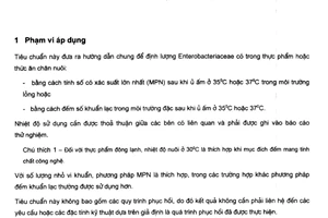 Tiêu chuẩn Việt Nam TCVN 6847:2001 về Vi sinh vật học - Hướng dẫn chung về định lượng Enterobacteriaceae không qua quá trình phục hồi - Kỹ thuật đếm khuẩn lạc và kỹ thuật MPN do Bộ Khoa học Công nghệ và Môi trường ban hành
