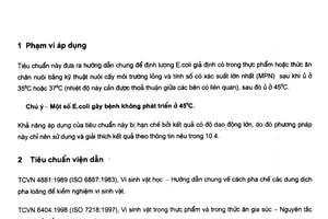 Tiêu chuẩn Việt Nam TCVN 6846:2001 về Vi sinh vật học - Hướng dẫn chung về định lượng E.coli giả định - Kỹ thuật đếm số có xác suất lớn nhất do Bộ Khoa học Công nghệ và Môi trường ban hành