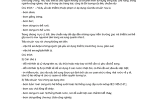 Tiêu chuẩn Việt Nam TCVN 5699-2-41:2001 (IEC 335-2-41:1996) về An toàn đối với thiết bị điện gia dụng và các thiết bị điện tương tự - Phần 2-41: Yêu cầu cụ thể đối với máy bơm chất lỏng có nhiệt độ không quá 35oC do Bộ Khoa học Công nghệ và Môi trường ban hành