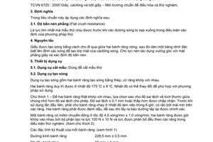 Tiêu chuẩn Việt Nam TCVN 6897:2001 về Giấy làm lớp sóng - Xác định độ bền nén phẳng sau khi đã tạo sóng trong phòng thí nghiệm do Bộ Khoa học Công nghệ và Môi trường ban hành