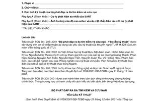Tiêu chuẩn ngành TCN 68-205:2001 về thiết bị đầu cuối hệ thống thông tin an toàn và cứu nạn hàng hải toàn cầu - GMDSS - Bộ phát đáp ra đa cứu nạn - Yêu cầu kỹ thuật do Tổng cục Bưu điện ban hành
