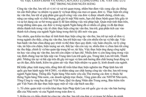 Chỉ thị 08/2001/CT-NHNN chấn chỉnh nâng cao chất lượng công tác văn thư lưu trữ ngành ngân hàng