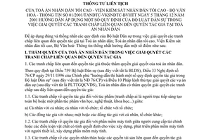 Thông tư liên tịch 01/2001/TANDTC-VKSNDTC-BVHTT hướng dẫn quy định  Bộ luật Dân sự trong giải quyết tranh chấp quyền tác giả tại toà án nhân dân