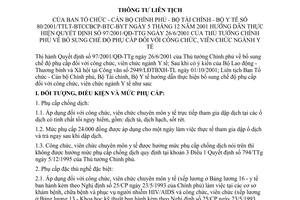 Thông tư liên tịch 80/2001/TTLT-BTCCBCP-BTC-BYT  bổ sung chế độ phụ cấp công viên chức ngành y tế hướng dẫn Quyết định 97/2001/QĐ-TTg