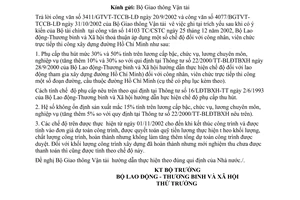 Công văn 51/LĐTBXH-TL chế độ công nhân viên chức trực tiếp thi công xây dựng