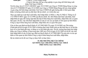 Công văn 301TC/TCT thời hạn nhập khẩu và chính sách ưu đãi thuế