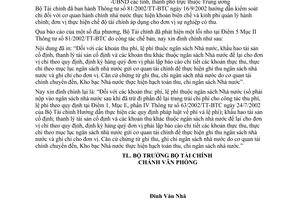 Công văn 445TC/VP đính chính TT 81/2002/TT-BTC