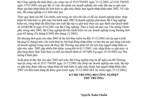 Công văn 246/CV-KHĐT gia hạn nhập khẩu linh kiện xe gắn máy thuộc chỉ tiêu năm 2002