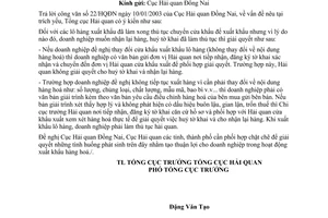 Công văn 351/TCHQ-GSQL hàng đã làm thủ tục XK nhưng có sự cố, thay đổi