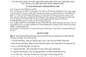 Quyết định 01/2003/QĐ-UB kiện toàn Tổ chức Hội đồng phối hợp công tác phổ biến giáo dục pháp luật địa bàn Hà Nội