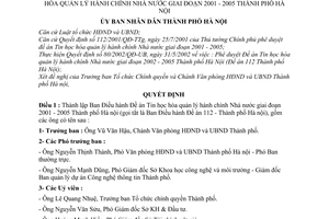 Quyết định 03/2003/QĐ-UB Thành lập Ban Điều hành Đề án Tin học hóa quản lý hành chính Nhà nước giai đoạn 2001 - 2005 Thành phố Hà Nội