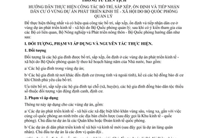 Thông tư liên tịch 09/2003/TTLT-BNN-BQ hướng dẫn công tác bố trí sắp xếp ổn định tiếp nhận dân cư ở vùng dự án phát triển kinh tế xã hội