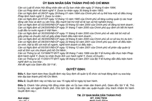 Quyết định 05/2003/QĐ-UB quản lý tổ chức hoạt động dịch vụ xoa bóp trên địa bàn Thành phố Hồ Chí Minh
