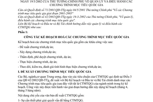 Thông tư liên tịch 01/2003/TTLT-BKH-BTC quản lý điều hành chương trình mục tiêu quốc gia hướng dẫn Quyết định 42/2002/QĐ-TTg