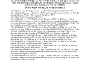 Quyết định 06/2003/QĐ-UB Quy định thủ tục giao cho thuê chuyển mục đích sử dụng đất để đầu tư xây dựng trên địa bàn thành phố Hồ Chí Minh