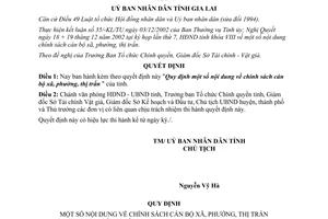 Quyết định 01/2003/QĐ-UB chính sách cán bộ xã phường thị trấn