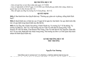Quyết định 33/2003/QĐ-BYT Thường quy giám sát phòng, chống bệnh Dịch hạch