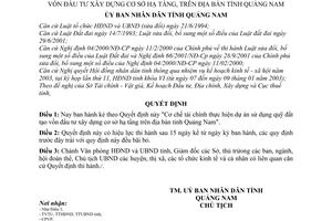 Quyết định 05/2003/QĐ-UB  Cơ chế tài chính thực hiện dự án sử dụng quỹ đất