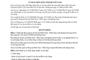 Quyết định 06/2003/QĐ-UB thành lập Ban quản lý đô thị mới Điện Nam Điện Ngọc Quảng Nam
