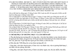 Thông tư liên tịch 07/2003/TTLT-BTC-BNV-BYT chế độ phụ cấp đặc thù đối với công chức, viên chức ngành Y tế
