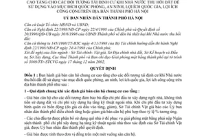 Quyết định 15/2003/QĐ-UB giá bán căn hộ chung cư cao tầng cho các đối tượng tái định cư khi Nhà nước thu hồi đất sử dụng mục đích công ở Hà Nội