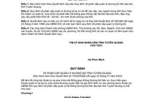 Quyết định 10/2003/QĐ-UB  phân cấp quản lý đường bộ