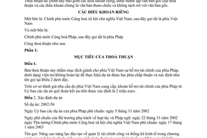 Thoả thuận quản lý tài chính kinh tế trong cải cách hành chính hiện đại hoá quản lý kinh tế Dự án Nâng cao năng lực đào tạo giữa Việt Nam Pháp