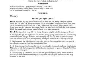 Nghị định 05/2003/NĐ-CP hợp tác quốc tế trong phòng, chống ma tuý