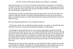 Chỉ thị  03/2003/CT-UB tăng cường hoạt động xuất khẩu lao động Đắk Lắk