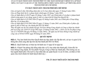 Quyết định 11/2003/QĐ-UB lắp đặt mới, cải tạo quản lý hệ thống đèn chiếu sáng dân lập trên địa bàn thành phố Hồ Chí Minh