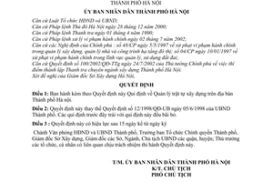 Quyết định 19/2003/QĐ-UB  quản lý trật tự xây dựng địa bàn Hà Nội