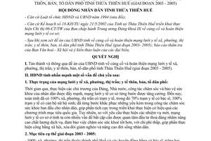 Nghị quyết 8d/2003/NQ/HĐND4 củng cố hoàn thiện mạng lưới y tế Thừa Thiên Huế