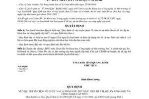 Quyết định 03/2003/QĐ-UB Quy định tuyển chọn Tổ chức cá nhân chủ trì đề tài