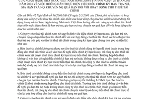 Thông tư 01/2003/TT-NHNN hướng dẫn thực hiện việc điều chỉnh kỳ hạn trả nợ, gia hạn trả nợ, chuyển nợ quá hạn hoạt động cho thuê tài chính