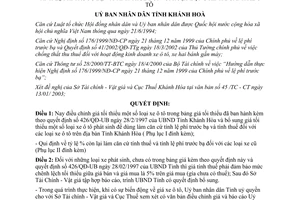 Quyết định 15/2003/QĐ-UB điều chỉnh bảng giá tối thiểu làm căn cứ tính lệ phí