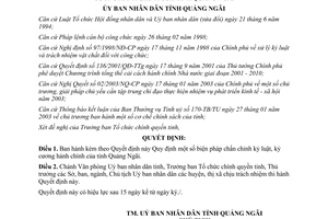 Quyết định 19/2003/QĐ-UB chấn chỉnh kỷ luật kỷ cương hành chính Quảng Ngãi