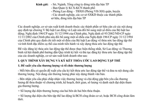 Công văn 340/LĐ-TBXH xây dựng và đăng ký thỏa ước lao động tập thể