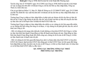 Công văn 503TCT/NV2 sử dụng hoá đơn khoản chi hộ