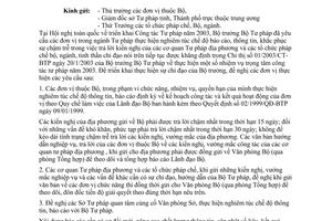 Công văn 147/BTP-VP thực hiện chế độ thông tin báo cáo và trả lời các kiến nghị của cơ quan tư pháp, tổ chức