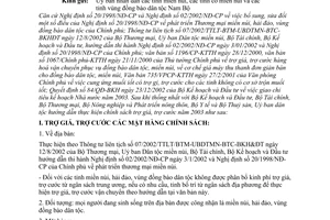 Công văn 101/UBDT-CSMN hướng dẫn thực hiện chính sách trợ giá, trợ cước vận chuyển năm 2003