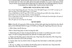 Quyết định 112/2003/QĐ-NHNN sửa đổi Quyết định283/2000/QĐ-NHNN14 bảo lãnh ngân hàng