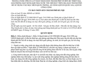 Quyết định 27/2003/QĐ-UB điều chỉnh QĐ 20/1998/QĐ-UB đền bù thiệt hại giải phóng mặt bằng khi Nhà nước thu hồi đất thành phố dùng mục đích công