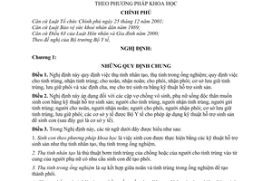 Nghị định 12/2003/NĐ-CP sinh con theo phương pháp khoa học