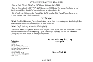 Quyết định 223/2003/QĐ-UB tổ chức hoạt động Ban Quản lý dự án hỗ trợ quy chế dân chủ cơ sở Quảng Trị