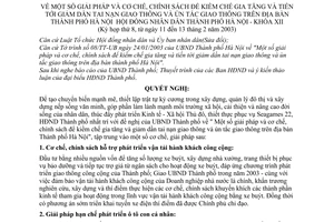 Nghị quyết 34/2003/NQ-HĐ giải pháp và cơ chế, chính sách để kiềm chế gia tăng và giảm tai nạn giao thông và ùn tắc trên địa bàn thành phố Hà Nội